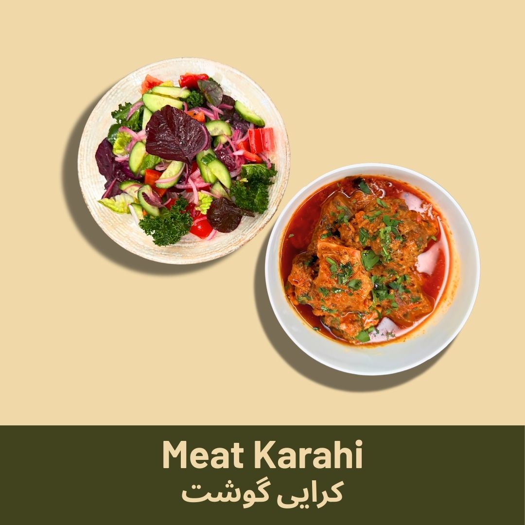 Meat Karahi with Salad